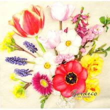 Serwetka decoupage seria DAISY wiosenny bukiet 33x33cm